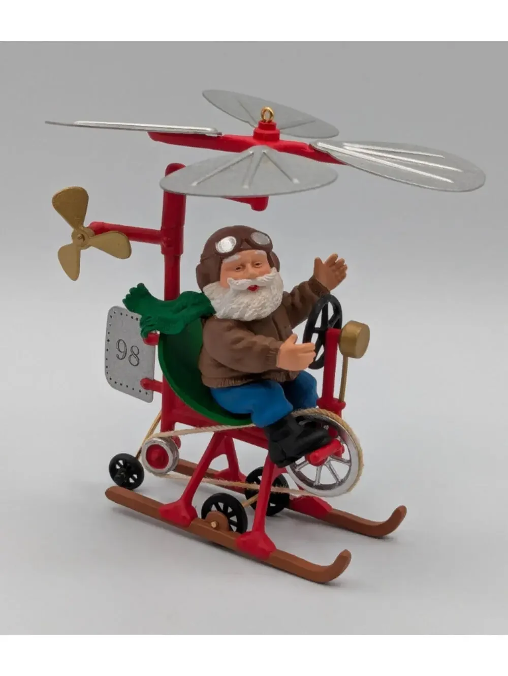 Hallmark Keepsake Santa's Flying Machine 1998, Handcrafted Ornament, Tin, NEW